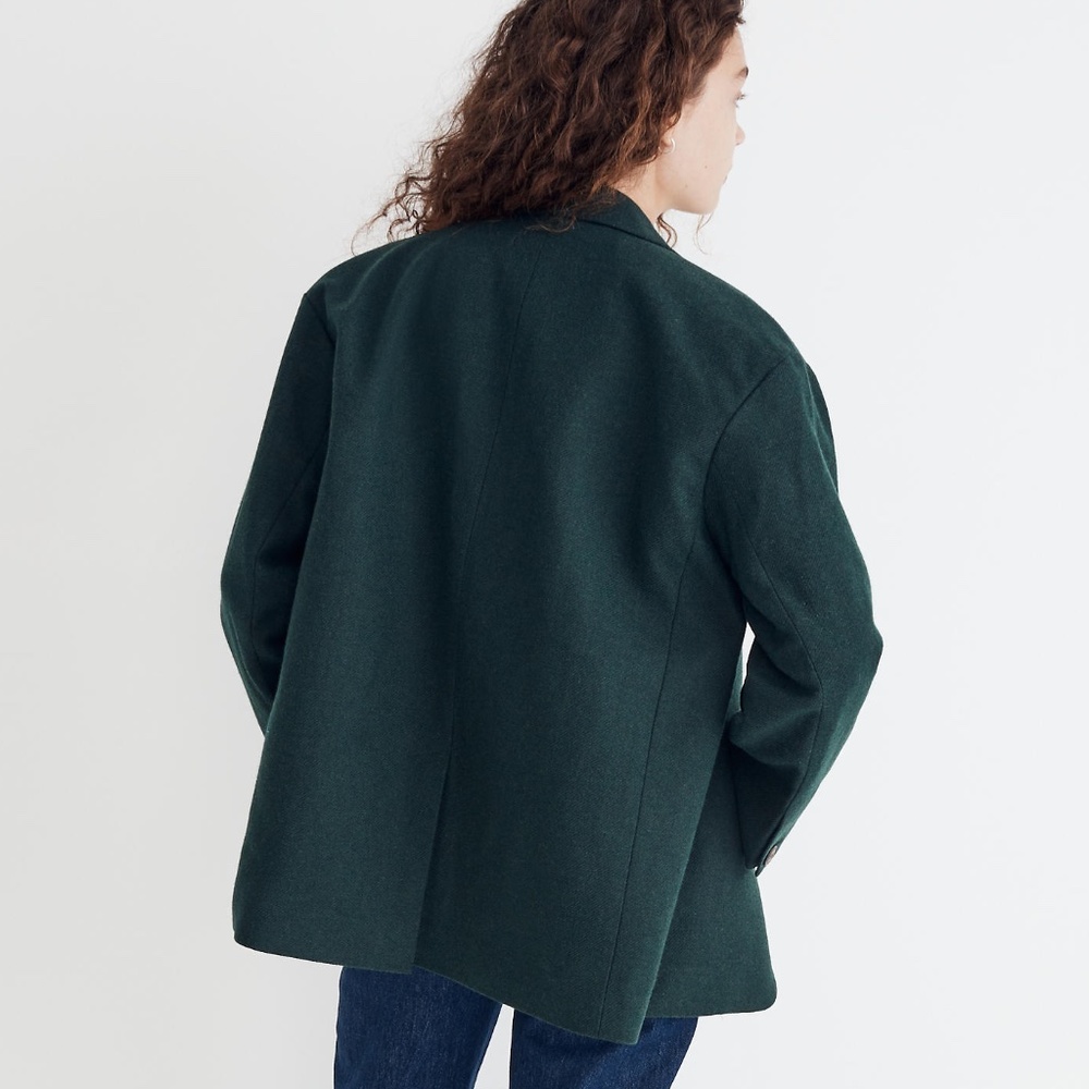 New MADEWELL Brushed Oversized Dorset Blazer in Heather Dark Palm Melange - Picture 3 of 6